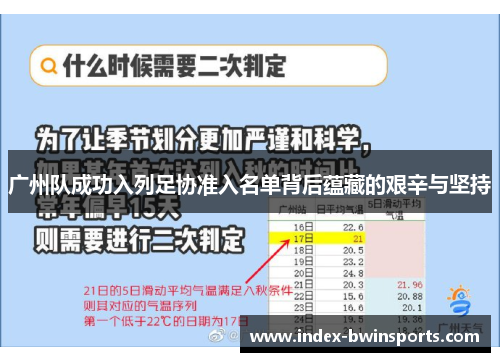 广州队成功入列足协准入名单背后蕴藏的艰辛与坚持